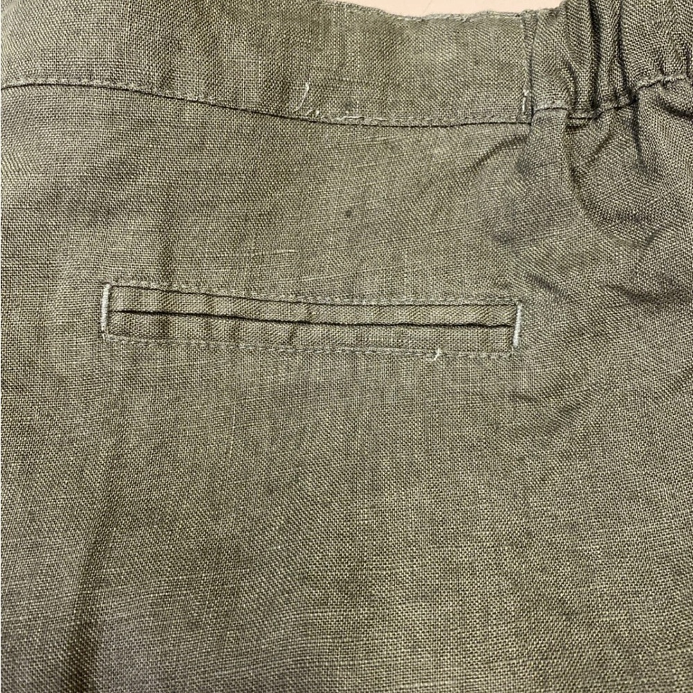 TravelSmith 100% Linen Size 16 Straight Leg Pants Pocket Elastic Waist - Picture 5 of 6